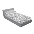 thumbnail image 3 of Ambesonne Black and White Fitted Sheet & Pillow Sham Set, Hand-drawn Floral, Queen, Black and White, 3 of 3