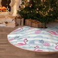 thumbnail image 5 of Rateoe Flamingo and Pineapple Pattern Christmas Tree Skirt with Ties , Christmas Tree Decorations, Farmhouse Christmas Decor Xmas Holiday Decorations-30", 5 of 6