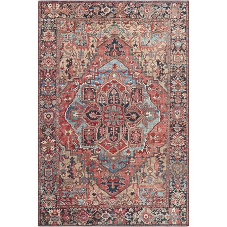 Surya Iris IRS-2310 120x168  Rectangle Traditional Fabric Rug in Red/Blue/Beige