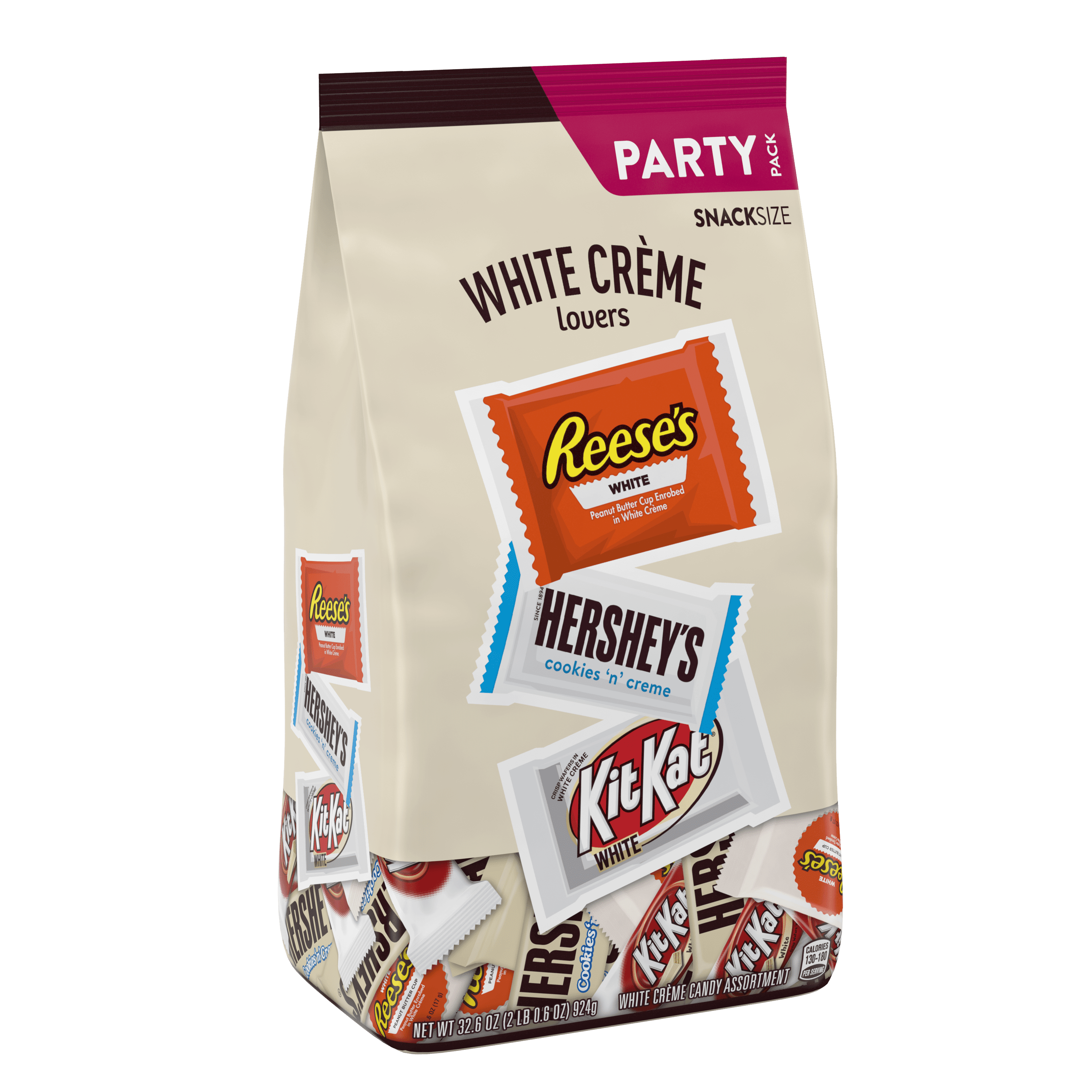 Hershey's, Holiday White Crème Lovers Assortment Snack Size Candy Party Pack, 32.5 Oz.