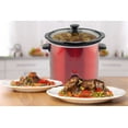 thumbnail image 2 of Courant Slow Cooker 3.2 Quart Crock Dishwasher Safe Stainproof Pot and Glass Lid, Round Manual Slow Cooker, Red Stainless Steel, 2 of 5