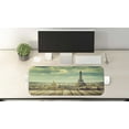 thumbnail image 2 of Eiffel Tower Computer Mouse Pad, Paris Cityscape France Scene View from a Wooden Deck Table Urban Life Classic, Rectangle Non-Slip Rubber Mousepad Large, 31" x 12" Gaming Size, Teal, by Ambesonne, 2 of 2