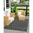 thumbnail image 3 of Unique Loom Outdoor Trellis Collection Area Rug - Gitter (5' 3" x 8' Rectangle Charcoal/Ivory), 3 of 10