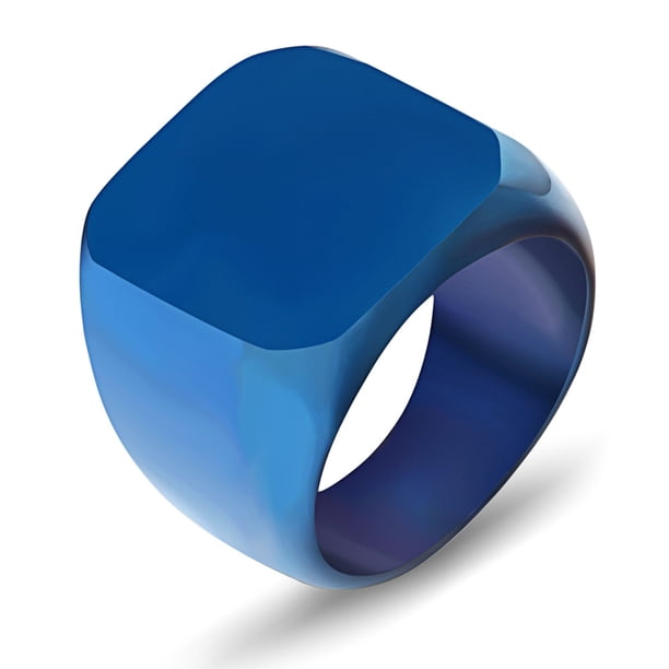 Anillo retro simple liso 19MM 304 acero inoxidable anillo de acero de titanio láser Diseño vintage de acero inoxidable versátil