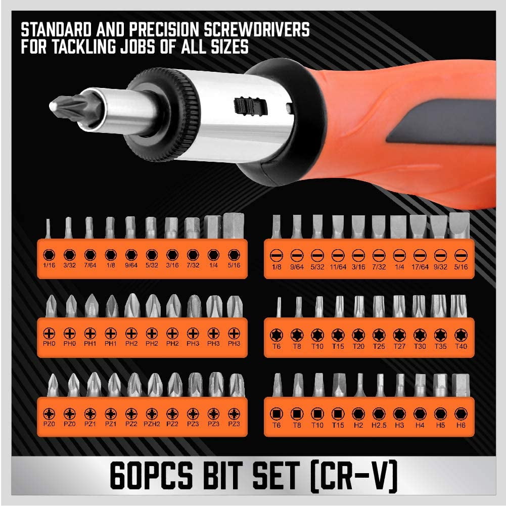 124-Piece Magnetic Screwdriver Set with Plastic Racking, Precision Tools for  & Professional Use