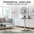 thumbnail image 3 of Holmes 16” Digital Metal Stand Fan, 3-Speed, Oscillating, Adjustable Height, Remote, Chrome, 3 of 10