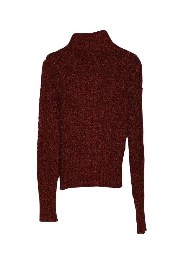 Pre-Owned Isabel Marant Daley Cable Knit Zip Sweater in Burgundy Polyamide