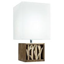Modern Home Nautical Driftwood Wood Box Table Lamp - Medium