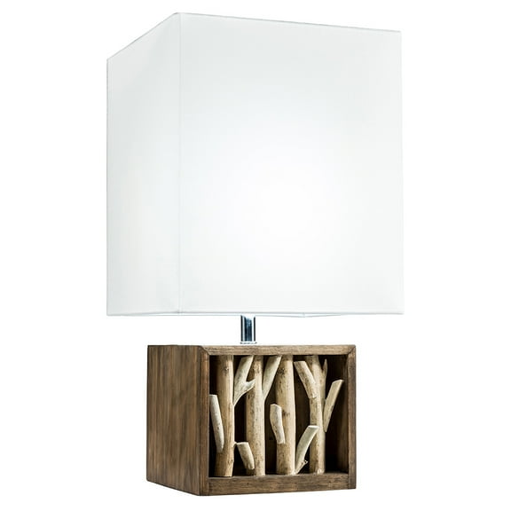 Modern Home Nautical Driftwood Wood Box Table Lamp - Medium