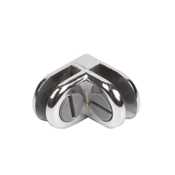 Glass Cube Connectors for 3/16" Thick Glass, 2 Way Glass Cubby Display