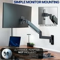 thumbnail image 6 of VIVO Single Pneumatic Monitor Wall Mount, Fits Ultrawides up to 49", 6 of 8