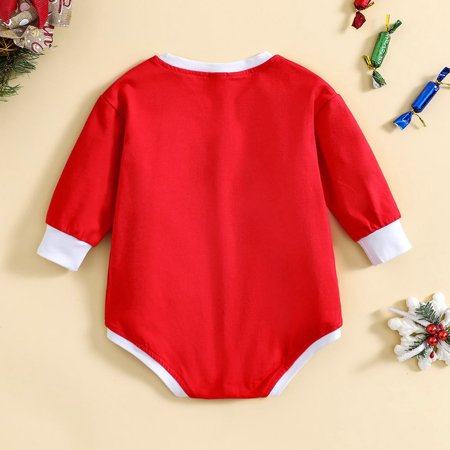 

TOWED22 Christmas Baby Girl Outfit Infant Newborn Unisex Baby Boy Girl Romper Bodysuit One Piece Jumpsuit Outfit Clothes Red