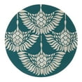 thumbnail image 6 of Pemberly Row Set of 2 14" Round Bone Inlay Iron Side Tables in Teal/Gold, 6 of 7