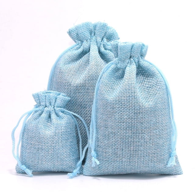 Bolsa de regalo de Navidad para guardar joyas, bolsita con cordón, bolsa de lino de imitación