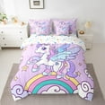 thumbnail image 2 of Erosebridal Chic Unicorn Bedding Sets Twin Size,Cartoon Rainbow Comforter Sets with Sheets,Multicolor Stars Bed in a Bag Twin Size For Girls,Breathable Room Decoration Reversible,7-Piece, 2 of 7