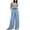 Sky Blue, variant on Iyufng Striped Summer Outfits for Women 2 Piece Spaghetti Straps Top Wide Leg Pants Suit