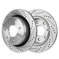 thumbnail image 6 of Detroit Axle - 13.70" inch Rear Drilled and Slotted Disc Brakes Rotors Ceramic Brake Pads for 2012-2014 Ford F-150, 6 of 8