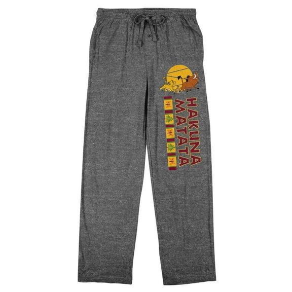 Lion King Hakuna Matata on Heather Gray Adult Sleep Pant-Medium