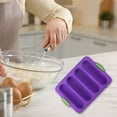 thumbnail image 1 of 4-Cavity Silicone French Bread Loaf Pan Non-Stick Flexible Baking Tray for Homemade Cakes and Pastries, 1 of 3