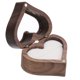 thumbnail image 1 of Caja de anillos de madera, caja de anillos en forma de corazón con una ranura, blanca, 1 of 7