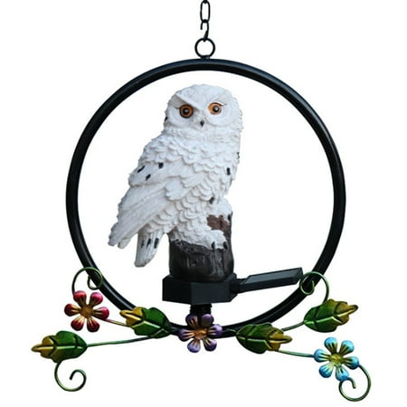 

Owl Resin Solar Lawn Light Park Garden Iron Pendant LED Light White