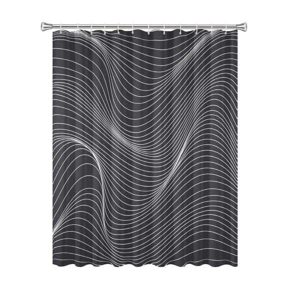 72x72 Inch Fabric Shower Curtain Waterproof Polyester, Abstract Geometric Print