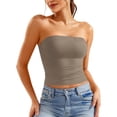 thumbnail image 2 of 2 Pack Tube Top Womens Tube Tops Strapless Crop Tops Basic Backless Sleeveless Bandeau Going Out Cute Summer Outfits Plus Size Tube Top L, 2 of 6