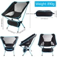 thumbnail image 3 of Chaise de Camping Pliante Portable Ultra-Légère Compacte avec Sac de Transport pour Randonnée, BBQ, 3 of 5