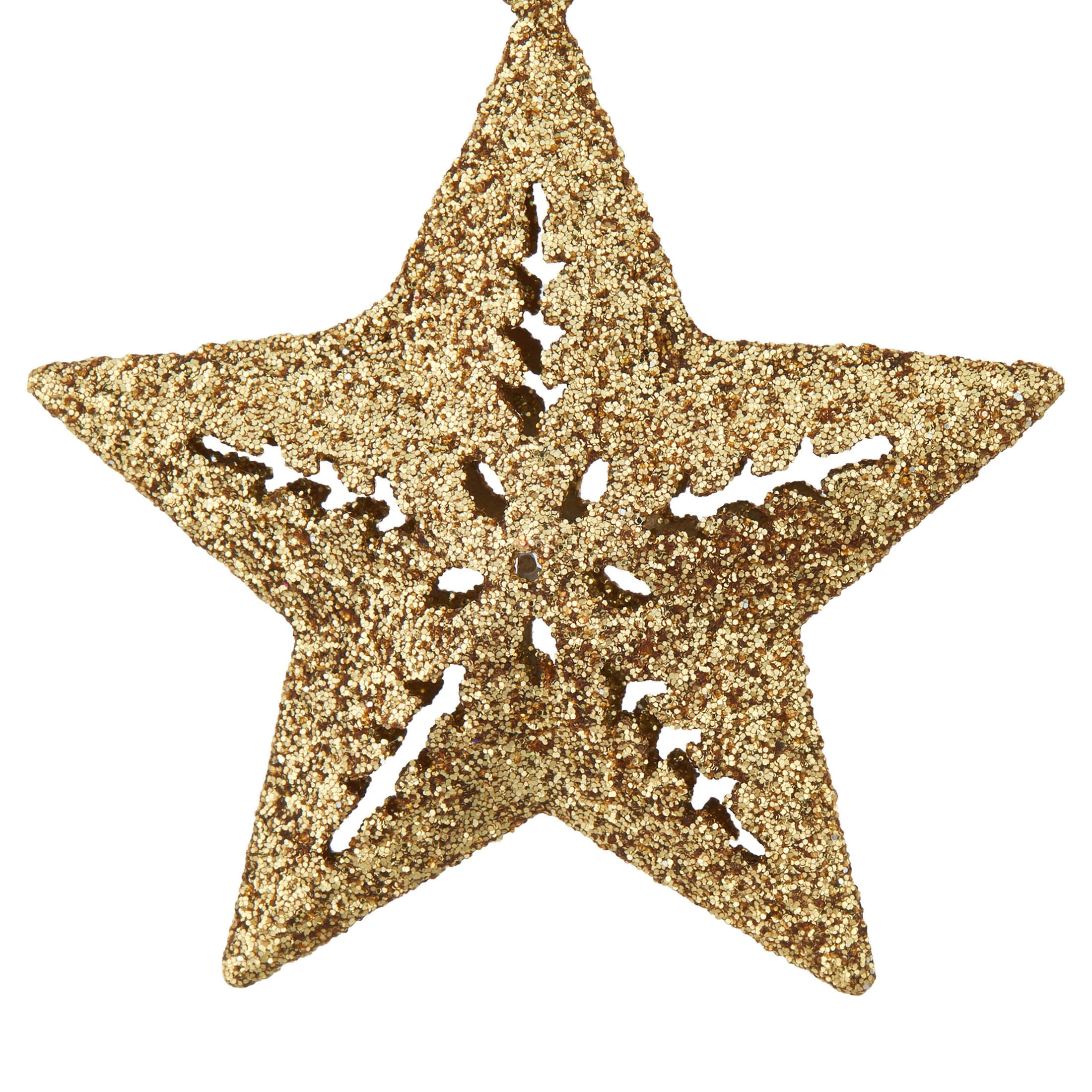 4-Count Gold and Silver Metal Star Mini Christmas Ornaments, 2.5", by Holiday Time