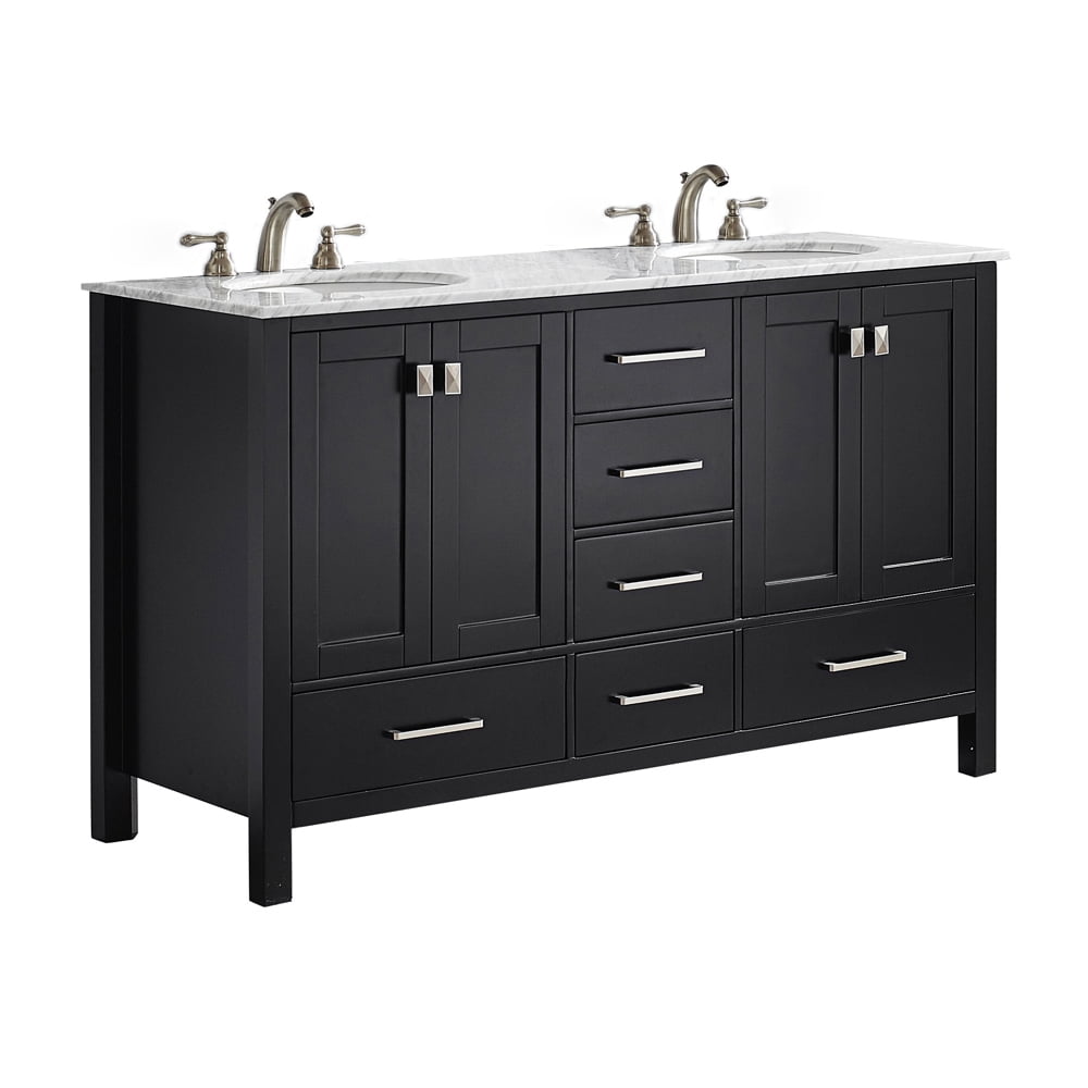 Gela 60 Vanity In Espresso With Carrara White Marble Countertop
