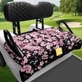 thumbnail image 4 of XYZCANDO Pink Cherry Blossom Golf Cart Seat Cover - 4 Storage Pockets Washable Non-Slip Universal 2-Seat Golf Cart Seat Protector, 4 of 9