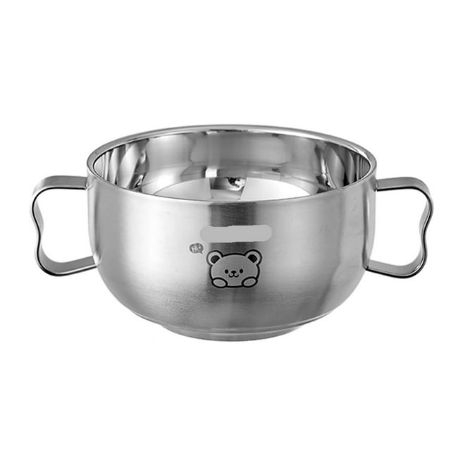 Bol à Riz pour Enfant Résistant à la Chaleur, Contenant Alimentaire en Acier Inoxydable 316, Vaisselle de Cuisine, Bol à Soupe pour Enfants à Double Poignée