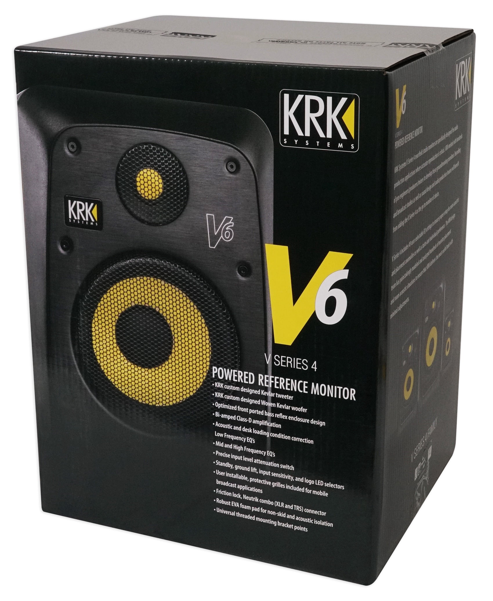KRK V6S4-NA 6" Powered Studio Monitor+Mic+Mount+Shield+Headphones+Pads