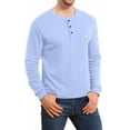 thumbnail image 4 of Aiyino Men's Loose Fit Heavyweight Long Sleeve Pocket Henley T-Shirt, 4 of 6