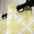 thumbnail image 4 of Ambesonne Yellow and White Grommet Curtain, Damask Rococo, 50" x 63", Pale Green White, 4 of 6
