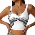 thumbnail image 2 of Lsque Moose Kissing Under Mistletoe Printed Women'S Sports Bra, Compression, Moisture Wicking, High-Impact Sports Bra For Women,Supportive sports bra-XX-Large, 2 of 9