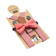 thumbnail image 1 of Conjunto de tirantes y pajarita para niños con 3 clips, espalda en Y, práctico y portátil, para niños de 1 a 8 años. Rosa, 1 of 9