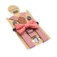thumbnail image 1 of Juego de tirantes y pajarita para niños con 3 pinzas en forma de Y, práctico y portátil, para niños de 1 a 8 años. Rosa, 1 of 9