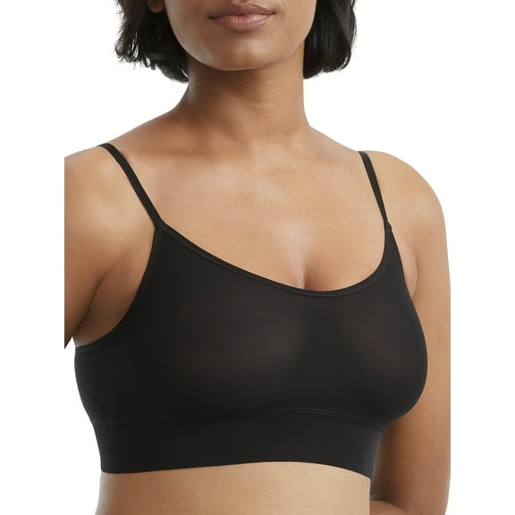 OnGossamer BLACK Gossamer Mesh Longline Bralette, US Small
