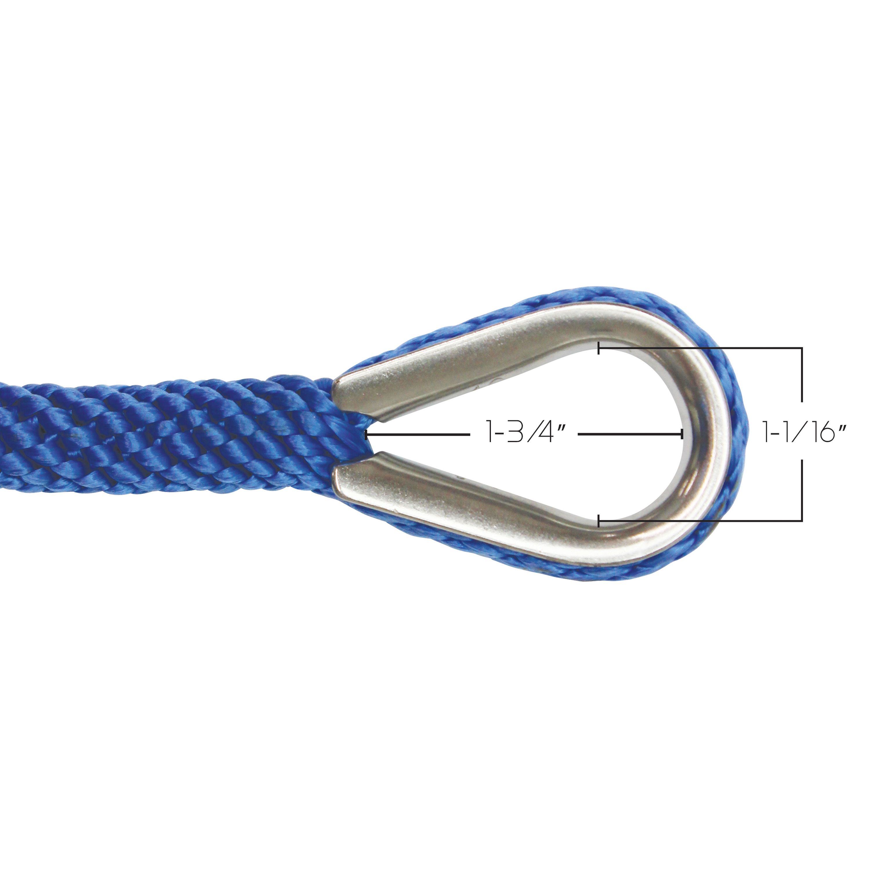 Extreme Max 3006.2705 Premium Solid Braid MFP Anchor Line with Thimble - 3/8 x 150, Blue