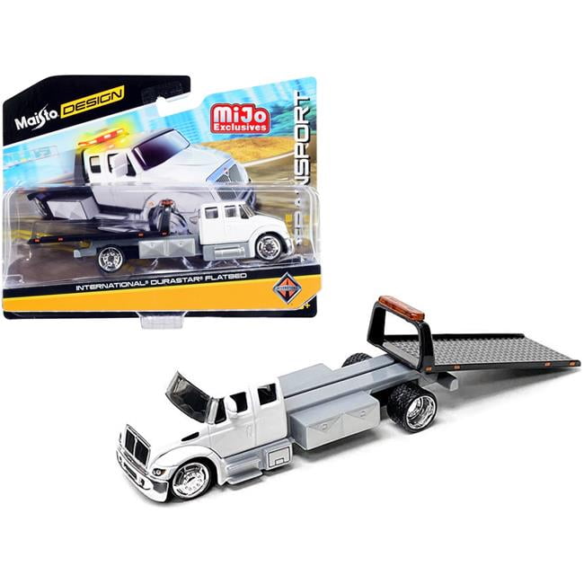 Maisto 15176 6 In. 1 64 Scale Diecast International Durastar Flatbed Truck Elite Transport Series Model Car White Multicolor