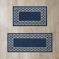 thumbnail image 2 of Washable Skid-Resistant Runner Rug, Trellis Border , Denim Twist and Light Grey , 26" x 45"/26" x 60", 2 of 9