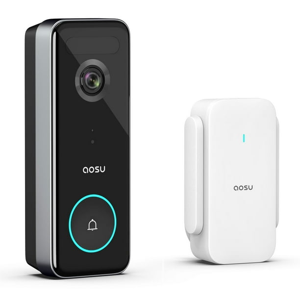 Caméra de sonnette vidéo intelligente à détection de mouvement sans fil  Aosu avec vision nocturne 