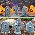 thumbnail image 5 of JIhuahe Set of 3 Resin Tombstones for Spooky Cemetery Decor, Halloween Grave Markers for Outdoor Yard Meadow Decorations, Gothic Garden Ornaments, 5 of 6