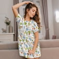 thumbnail image 3 of Daiia Cactus Plants Print Women's Nightshirt Soft Nightgowns for Women Short Sleeve dress Short-sleeved Sleepwear, 3 of 6