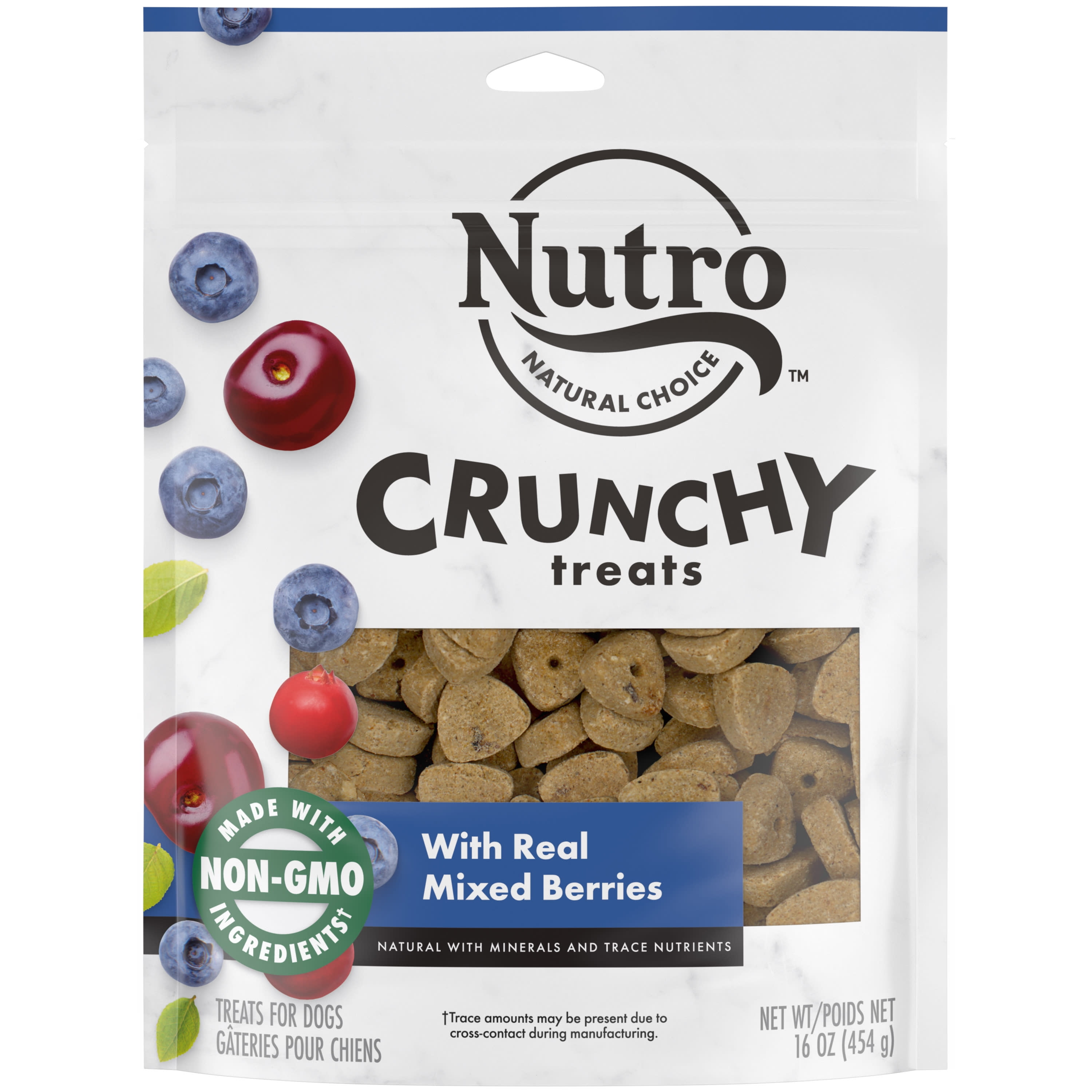 NUTRO Small Crunchy Natural Dog Treats with Real Mixed Berries, 16 oz