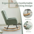 thumbnail image 4 of Modern Nursery Rocking Chair, Upholstered Glider Chair with High Backrest, Rocker Accent Armchair with Solid Wood Legs for Nursery Bedroom Living Room GREEN, 4 of 6