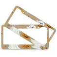 thumbnail image 2 of Spooky Pumpkin Fall Holiday License Plate Frame 2 Pcs Set Halloween Decorations for Farmhouse Customized Decor Car Tag 2 Holes Stainless Aluminum License Plate Frames, 2 of 6