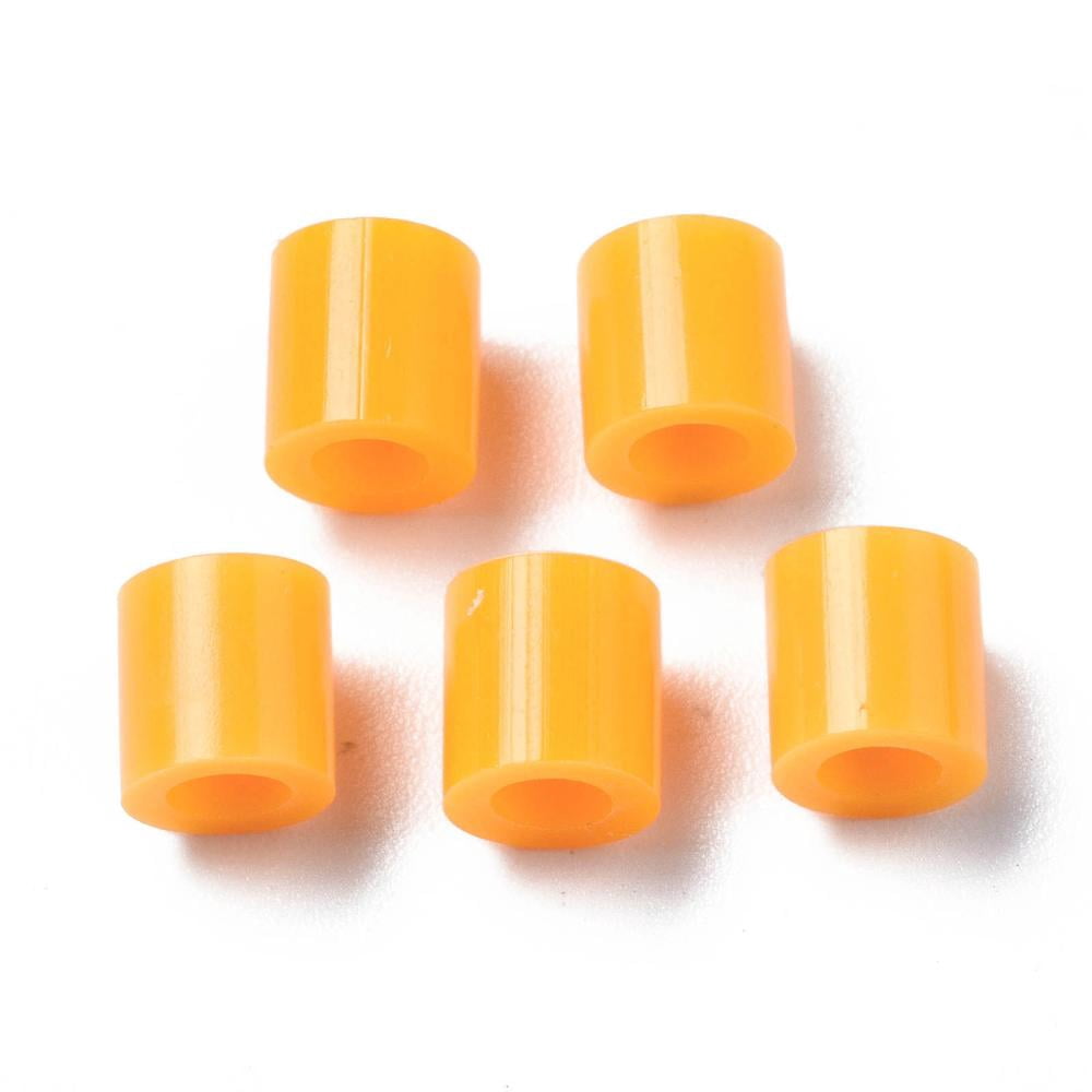 PE Fuse Beads DIY Melty Beads Tube Orange 5x5mm Hole: 3mm about 8000pcs/500g