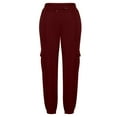 thumbnail image 6 of REALiKUN Women's Heavyweight Fleece Cargo Sweatpants Open Bottom Straight Leg Joggers with Pockets Plus Size Big & Tall, 6 of 8